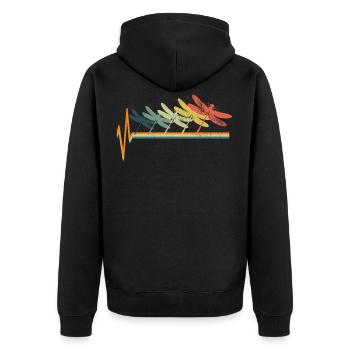 Dragonfly - Unisex Premium Organic Zip Hoodie - black - Back - Nico (187cm)