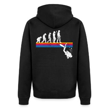 Tauchen - Unisex Premium Bio Zip Hoodie - Schwarz - Hinten - Nico (187cm)