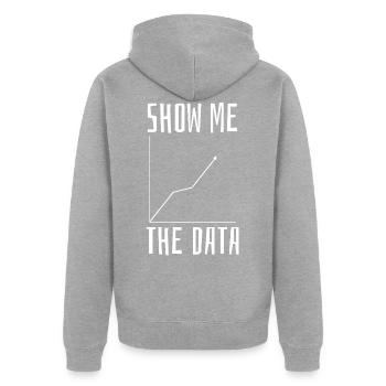 Data Science Mathematik - Unisex Premium Bio Zip Hoodie - Grau meliert - Hinten - Nico (187cm)