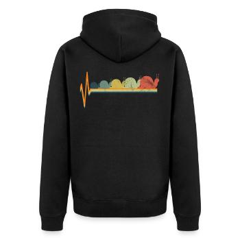 Amour battement de coeur d'escargot - Veste à capuche bio Premium Unisexe - noir - Dos - Nico (187cm)