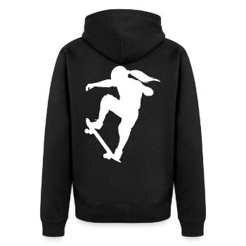 Skater Girl - Unisex Premium Bio Zip Hoodie - Schwarz - Hinten - Nico (187cm)