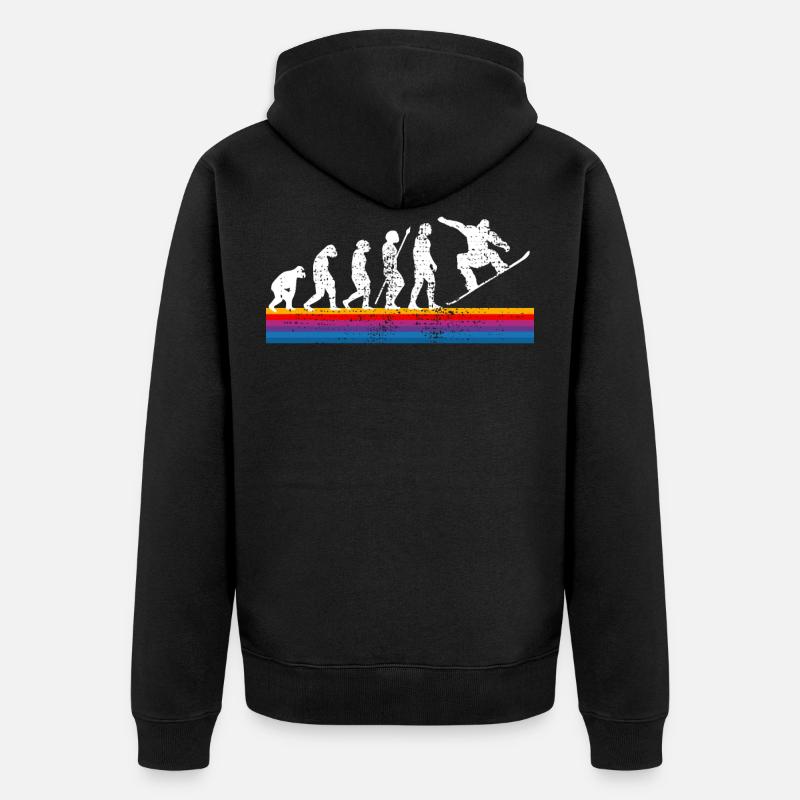 Evolution du snowboard - Veste à capuche bio Premium Unisexe - noir