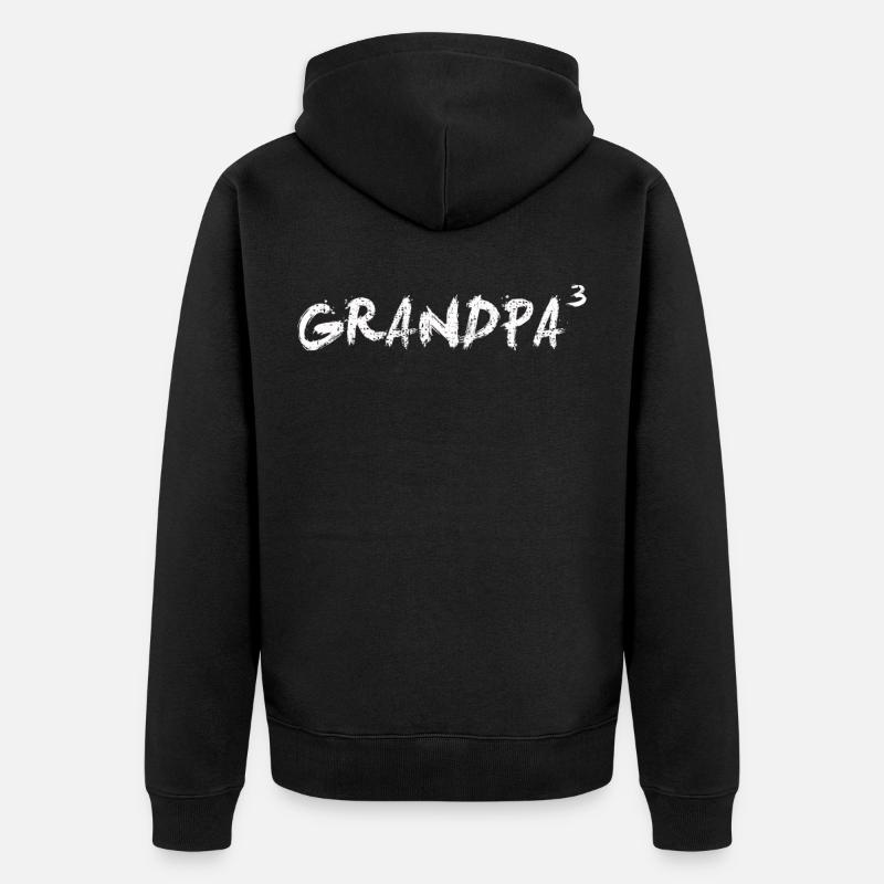 Opa 3 Enkel - Unisex Premium Bio Zip Hoodie - Schwarz
