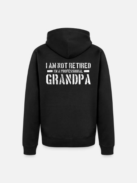 Rentner Opa Grossvater - Unisex Premium Bio Zip Hoodie - Schwarz