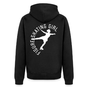 Eiskunstlauf - Unisex Premium Bio Zip Hoodie - Schwarz - Hinten - Nico (187cm)