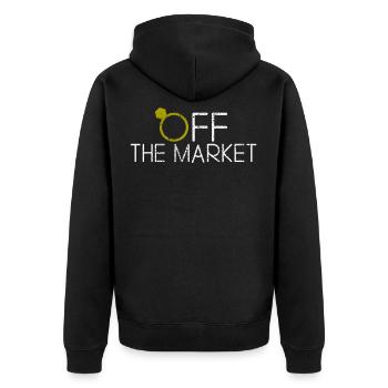 Wedding Married - Unisex Premium Organic Zip Hoodie - black - Back - Nico (187cm)