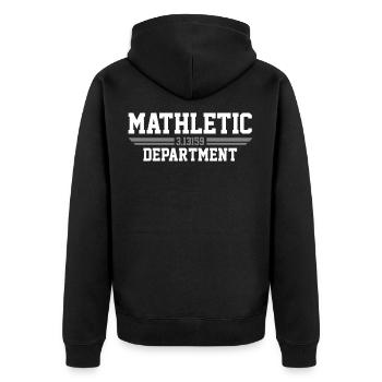 Mathe Lehrer - Unisex Premium Bio Zip Hoodie - Schwarz - Hinten - Nico (187cm)