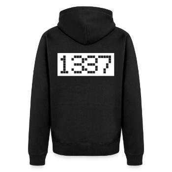 Computerhacker - Unisex Premium Organic Zip Hoodie - black - Back - Nico (187cm)