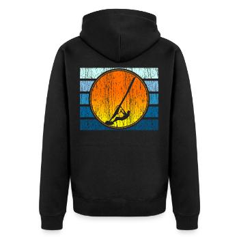 Coucher de soleil - Veste à capuche bio Premium Unisexe - noir - Dos - Nico (187cm)