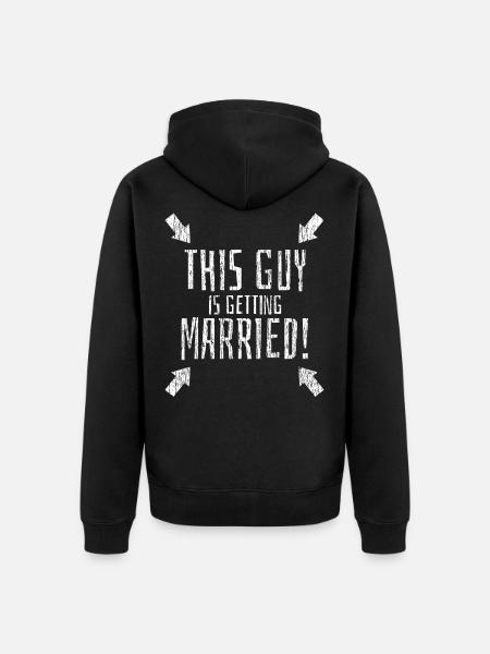 Groom's Wedding Message - Unisex Premium Organic Zip Hoodie - black