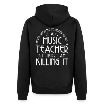 Musiklehrer Musiker Musik - Unisex Premium Bio Zip Hoodie - Schwarz - Hinten - Nico (187cm)