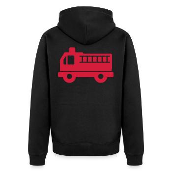 Firefighter Red Fire Truck Emergency Fire Pain - Unisex Premium Organic Zip Hoodie - black - Back - Nico (187cm)