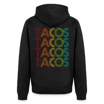 Taco - Unisex Premium Organic Zip Hoodie - black - Back - Nico (187cm)