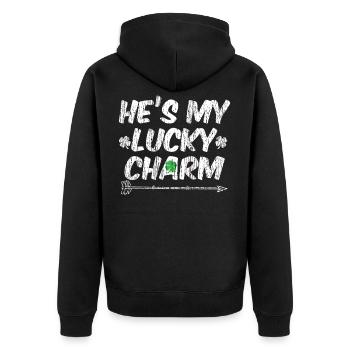 St Patrick Shamrock Irlande - Veste à capuche bio Premium Unisexe - noir - Dos - Nico (187cm)