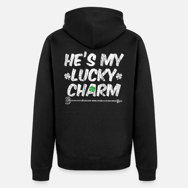 St Patrick Shamrock Irlande - Veste à capuche bio Premium Unisexe - noir