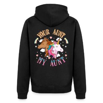 Votre tante ma tante - Veste à capuche bio Premium Unisexe - noir - Dos - Nico (187cm)
