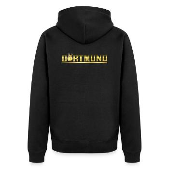 Dortmund Fußballverein - Unisex Premium Bio Zip Hoodie - Schwarz - Hinten - Nico (187cm)