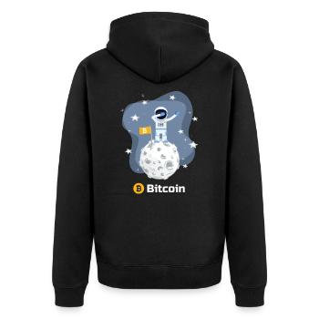 drôle crypto Bitcoin lune astronaute dabbing - Veste à capuche bio Premium Unisexe - noir - Dos - Nico (187cm)