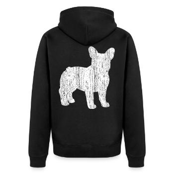 Bulldog français - Veste à capuche bio Premium Unisexe - noir - Dos - Nico (187cm)