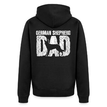German Shepherd - Unisex Premium Organic Zip Hoodie - black - Back - Nico (187cm)