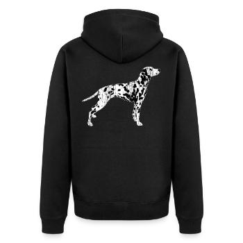 Dalmatiens - Veste à capuche bio Premium Unisexe - noir - Dos - Nico (187cm)