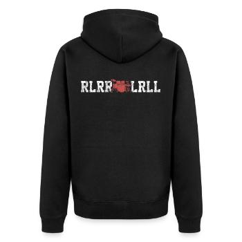 Drums - Unisex Premium Organic Zip Hoodie - black - Back - Nico (187cm)