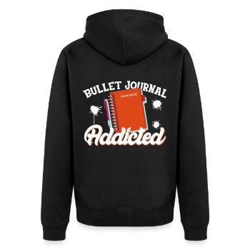 Bullet Journal Dependent as a Gift - Unisex Premium Organic Zip Hoodie - black - Back - Nico (187cm)
