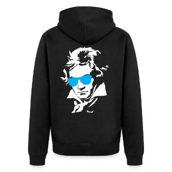 Beethoven - Unisex Premium Organic Zip Hoodie - black - Back - Nico (187cm)