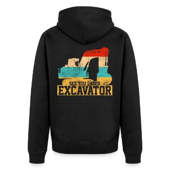 Excavator truck excavator - Unisex Premium Organic Zip Hoodie - black - Back - Nico (187cm)