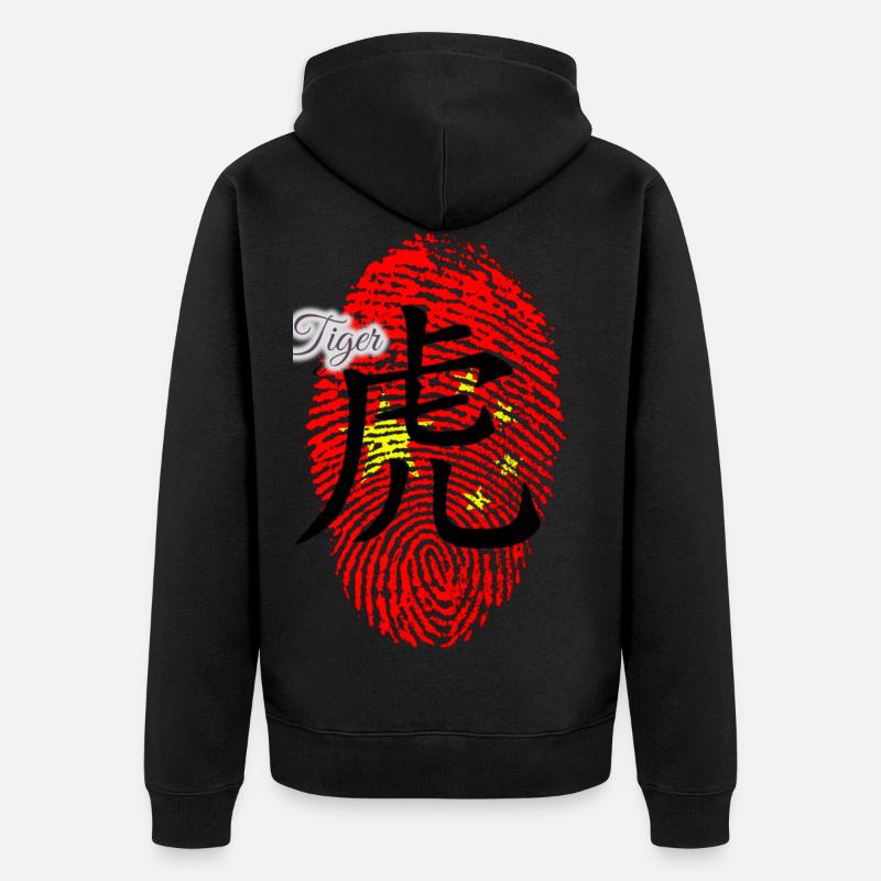 Tiger chinois - Veste à capuche bio Premium Unisexe - noir
