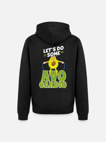 Funny saying Funny Sayings Sport avocado - Unisex Premium Organic Zip Hoodie - black