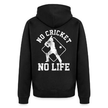 Kricket - Unisex Premium Bio Zip Hoodie - Schwarz - Hinten - Nico (187cm)