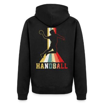 handball - Veste à capuche bio Premium Unisexe - noir - Dos - Nico (187cm)