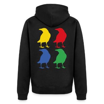 Crow animal raven - Unisex Premium Organic Zip Hoodie - black - Back - Nico (187cm)