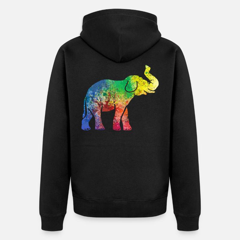 Éléphant d'éléphant - Veste à capuche bio Premium Unisexe - noir
