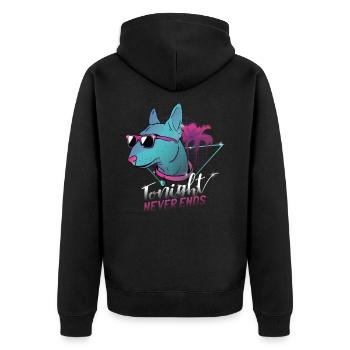 Bullterrier - Unisex Premium Bio Zip Hoodie - Schwarz - Hinten - Nico (187cm)