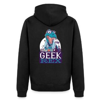 Geek T Rex. - Veste à capuche bio Premium Unisexe - noir - Dos - Nico (187cm)
