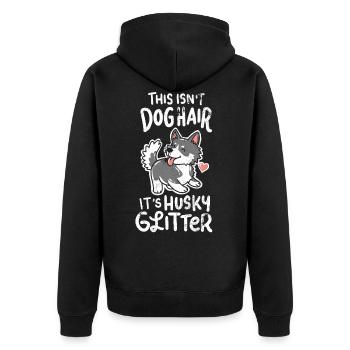 Husky Sibérien - Veste à capuche bio Premium Unisexe - noir - Dos - Nico (187cm)