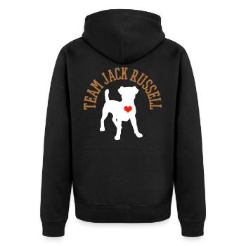 Jack Russell - Unisex Premium Bio Zip Hoodie - Schwarz - Hinten - Nico (187cm)