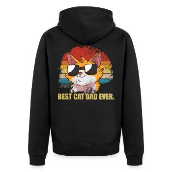 père chats - Veste à capuche bio Premium Unisexe - noir - Dos - Nico (187cm)