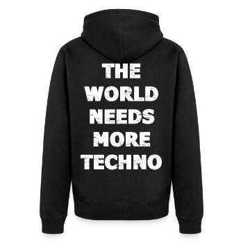Techno - Veste à capuche bio Premium Unisexe - noir - Dos - Nico (187cm)