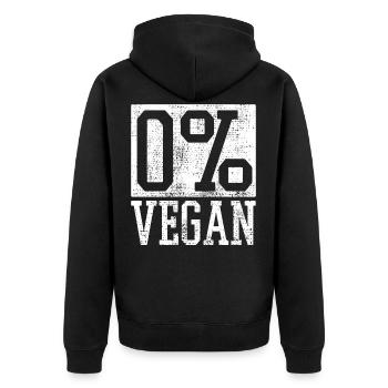Anti vegan - Unisex Premium Organic Zip Hoodie - black - Back - Nico (187cm)