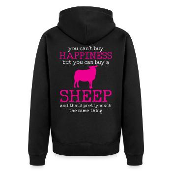 sheep - Unisex Premium Organic Zip Hoodie - black - Back - Nico (187cm)