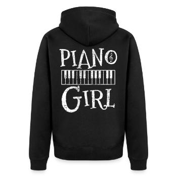 piano - Veste à capuche bio Premium Unisexe - noir - Dos - Nico (187cm)