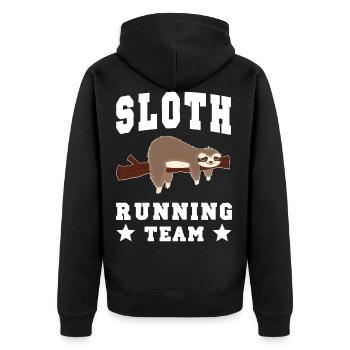 Sloth Running Team Sloth Nap Cute - Unisex Premium Organic Zip Hoodie - black - Back - Nico (187cm)