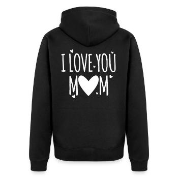 Lustiger Baby-Strampler Babykleidung Kinder Kind - Unisex Premium Bio Zip Hoodie - Schwarz - Hinten - Nico (187cm)