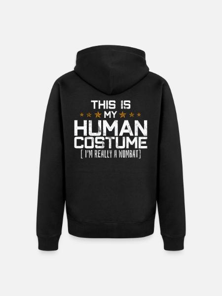 Wombat - Unisex Premium Organic Zip Hoodie - black