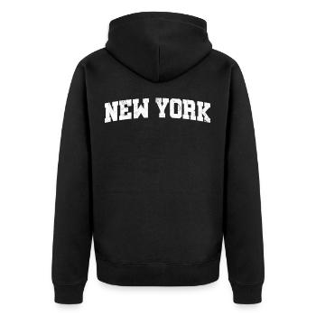 New York - Veste à capuche bio Premium Unisexe - noir - Dos - Nico (187cm)