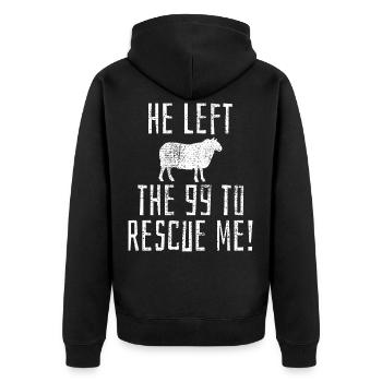 Christian Bible verse - Unisex Premium Organic Zip Hoodie - black - Back - Nico (187cm)