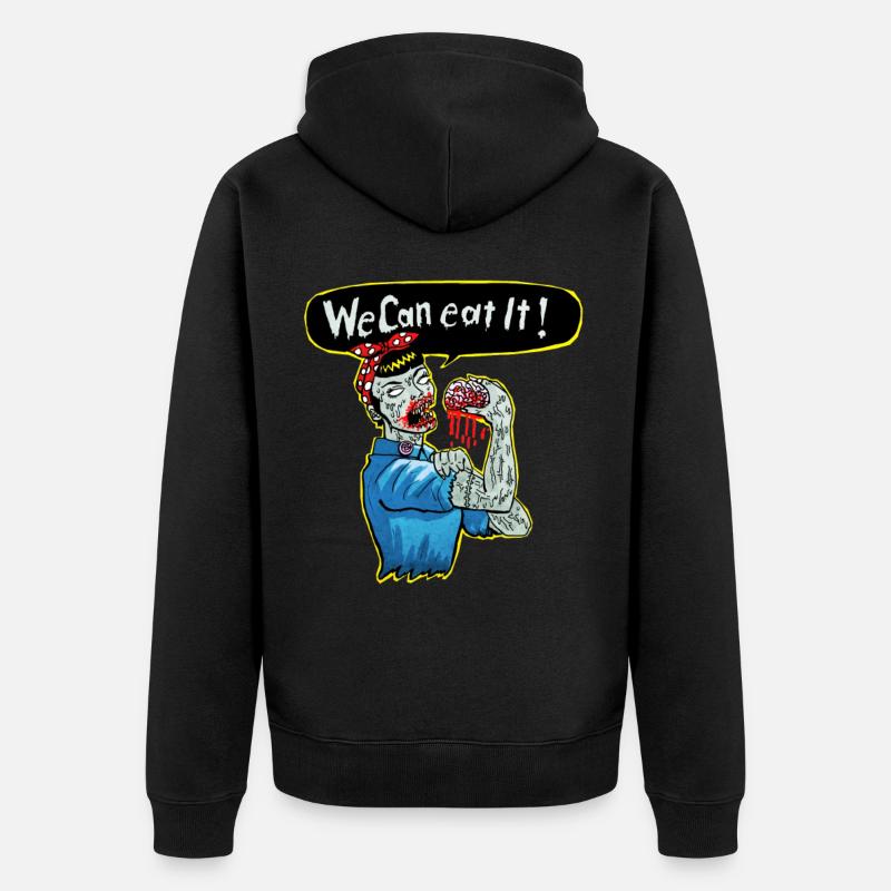 we can eat it - Unisex Premium Bio Zip Hoodie - Schwarz